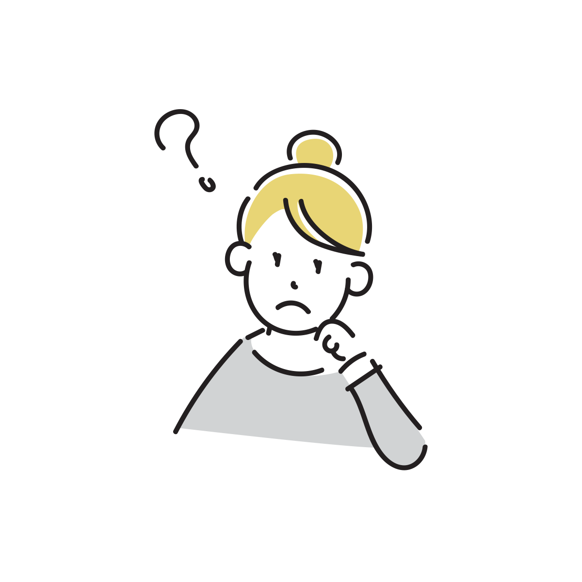 疑問を持つ女性のイラスト