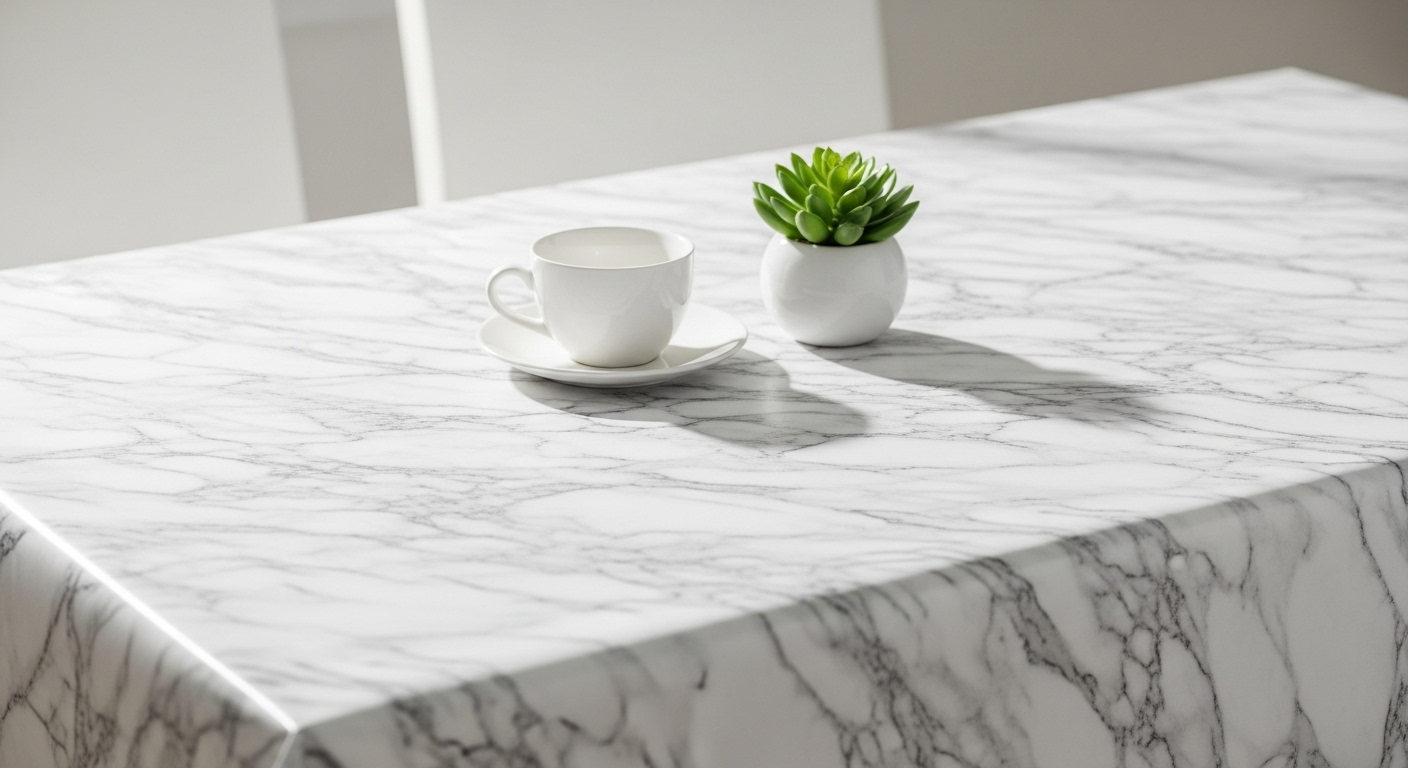セリアやダイソーで人気のおしゃれで高見えする大理石柄のテーブルクロス