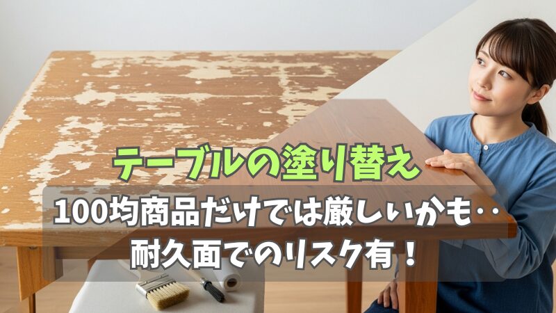 テーブルの塗り替えは100均商品だけでできる？結論：耐久面でリスク有り 